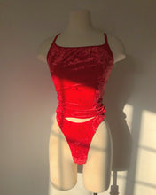 Load image into Gallery viewer, Vintage 1990's Velvet Cherry Red Set
