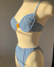 Load image into Gallery viewer, Vintage 1990's Blue Gingham Bikini