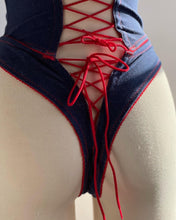 Load image into Gallery viewer, Vintage Denim Bustier & Thong Set