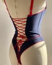 Load image into Gallery viewer, Vintage Denim Bustier & Thong Set