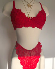 Load image into Gallery viewer, Vintage 1990's Red Lingerie Set