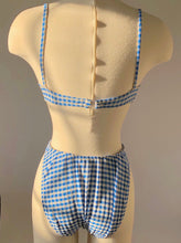 Load image into Gallery viewer, Vintage 1990's Blue Gingham Bikini