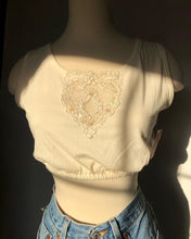 Load image into Gallery viewer, Vintage 1980's Ivory Crop Top