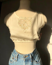 Load image into Gallery viewer, Vintage 1980's Ivory Crop Top
