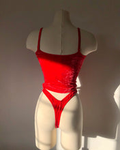 Load image into Gallery viewer, Vintage 1990's Velvet Cherry Red Set