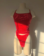 Load image into Gallery viewer, Vintage 1990&#39;s Velvet Cherry Red Set
