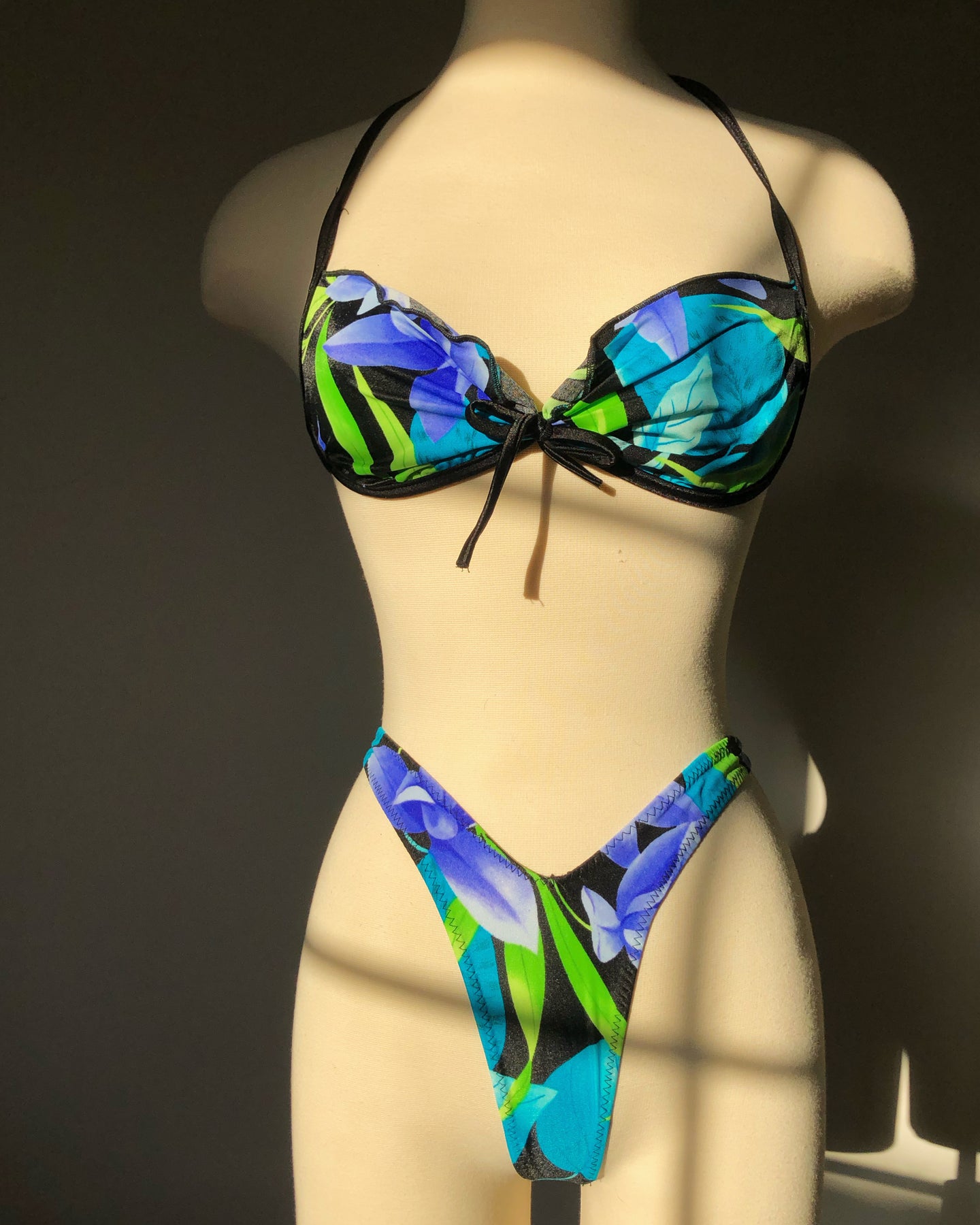Vintage 1990's Tropical 3 Piece Bikini Set