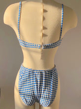 Load image into Gallery viewer, Vintage 1990&#39;s Blue Gingham Bikini
